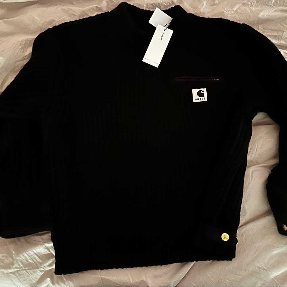 Sacai X Carhartt Knit Pullover Detroit - Black (L/JP4) - Brand New